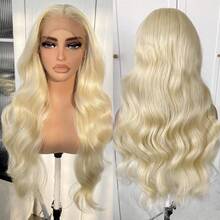 613 Lace Front Wigs, Blonde Glueless Synthetic Lace Front Wigs Pre Plucked, Body Wave Long Lace Wigs For Black Women #613 - Gold - View 4
