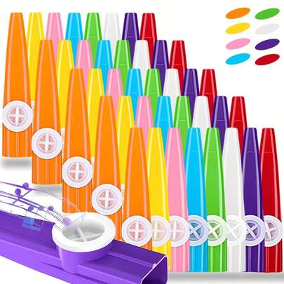8/16 piezas Kazoo de plástico de 11,5 cm - Instrumento musical de viento clásico y vintage, acompañamiento musical portátil, fácil de tocar, accesorios sonoros para fiestas para entusiastas de la música