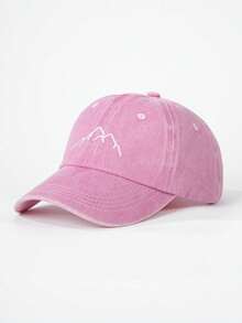 1pc Embroidered Mountain Peak Washed Baseball Cap, Adjustable Outdoor Sun Protection Casual Hat Suitable For Travel, Beach, Vacation, Y2K Style For Young People - Baseball Cap - View 18