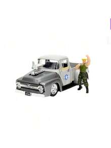 Simba 1/24 Str Eet Fighter Guile & 1956 F-100 Legierung gegossenes Spielzeugauto Modell Sammlung Spielzeugauto mit öffnenden Türen, perfektes Weihnachts-/Geburtstagsgeschenk für Jungen & Sammler - Verschiedenfarbig - Übersicht 4