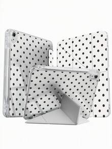 Polka Dot A Cute Cartoon Polka Dot Dual-Sided Acrylic Transparent Crystal Back Cover, Shock-Proof, Compatible With Ipad 7th, 8th, 10th Generation (10.2 Inch), Built-In Pencil Slot, Support Sleep/Wake Function, Ideal Gift Choice - Multicolor - View 5