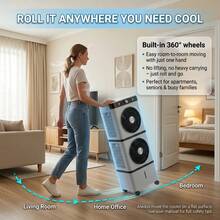 Portable Air Cooler 4 Ice Packs, 3-In-1 Evaporative Cooling Fan, Quiet Room Cooler For Bedroom Office - 查看 9