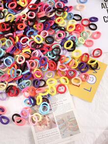 1000pcs Multi-Color Seamless Nylon Hair Ties, Small Size No-Damage Elastic Hair Bands, Soft & Stretchy For Ponytail, Braiding, Suitable For Women & Girls Daily Use, School, Sports, Travel, Perfect For Birthday, Easter, Mother's Day Gift Set Hair Rubber Bands - Multicolor - View 6
