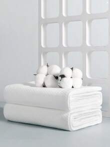 5 buc/pachet prosoape groase de lux de unică folosință, material textil moale nețesut de 70 g/m², ambalaj individual dimensiune 50x100 cm, potrivit pentru călătorii, fitness și utilizare în aer liber, prosoape groase nețesute, prosoape ambalate individual, prosoape de călătorie, prosoape de fitness, prosoape de curățare în aer liber - alb - Vizualizare 3