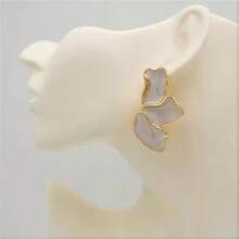 Irregular Petal Earring For Women Stainless Steel Unique Statement Flower Dangle Earrings Trendy Jewelry Gift - BlancoGrande - Ver 6