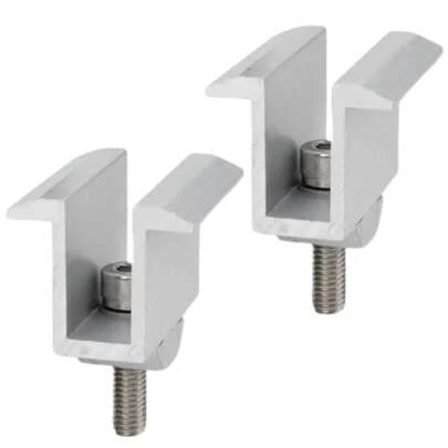 Fixador Grampo Intermediário Middle Clamp Linha C Placa Painel Solar Alumínio e Inox | Perfil Master | Kit 02 Un
