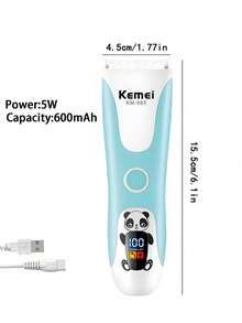 Cortapelos para bebé Kemei, diseño súper silencioso y resistente al agua | Cuchillas de cerámica de baja alergia, con pantalla LED, recargable y sin cable, cortadora de pelo para niños y niños pequeños KM-965 - Multicolor - Ver 6