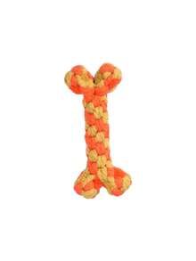 1pc Colorful Bone Shaped Rope Knot Dog Toy, Suitable For Medium And Small Dogs, Stimulates Chewing Instinct, Helps Teeth Cleaning And Gum Massage, Interactive Tug, Fetch And Retrieve Game - Multicolor - View 8