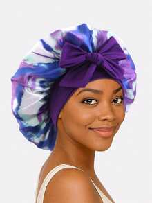 1件装扎染弹力丝带发带帽，头巾，护发帽，适合日常使用 - 彩色 - 查看 15