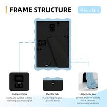 1pc Wavy Photo Frame With MDF Board And Tempered Glass Panel, Artistic Creative Home Decor, Colorful Wavy Design, 4 Standard Sizes 4x6 Inch, 5x7 Inch, 8x10 Inch, 11x14 Inch, Modern Fashion Interior Decoration, Fun Photo Frame (Random Photo Paper) - 1PC - View 10