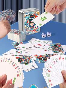 Mahjong Playing Cards, Thick Poker Cards For Outdoor Gatherings, Parties, Trips. Suitable For Friends, Partners, Classmates, Festivals, Christmas Parties, Gatherings, Board/Card Games, Adult Parties, Family Reunions, Couples And Friends - Multicolor - View 1