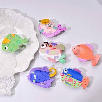 1个美人鱼海洋元素女士发夹，可爱PC（聚碳酸酯）材质，适合日常、度假和派对佩戴，高品质发饰，四季皆宜。