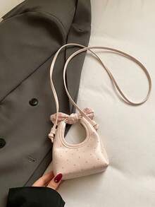 Korean Style Cute Mini Lace Dumpling Bag, New Versatile Girl's Ins Style Niche Handheld Shoulder Crossbody Bag - Pink - View 4