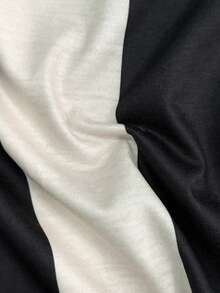 WAIT HIM Kemeja Polo Lengan Pendek Bergaris Blok Warna Kasual Pria, Musim Panas - Hitam dan Putih - View 5