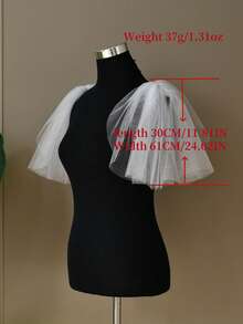 2条闪亮亮片披肩，适合派对、正式场合、旅行、摄影、新娘婚礼等，配有安全别针。 - 短版披肩 - 查看 6