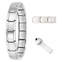 9mm Italian Charm Bracelet Starter Set Stainless Steel Classic Link Bracelet For Women Men Adjustable 6.75-8 Inch 18+3 Links With Connector Tool Multiple Colors - 銀色 - 查看 1