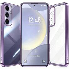 Ốp lưng bảo vệ siêu mỏng, trong suốt, mạ điện, tương thích với điện thoại thông minh Galaxy S26/S26 Plus/S26 Ultra/S25FE/S25 Ultra/A17/A16/A36/A56/A26/A57/A37 - Màu tím - Xem 3