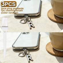 可爱三件套防尘塞爱心吊坠套装，包含2个Type-C USB-C防尘塞和1个清洁刷，防尘USB-C插头盖，适用于 17-15以及 14-5 Lightning接口。 - 彩色 - 查看 26