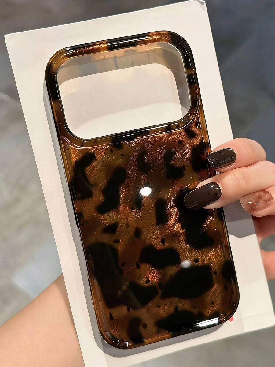 Luxury Leopard Print Cheetah, Leopard Print 1pc Luxury Tie Dye Leopard Texture Phone Case, Compatible With Iphone 17Pro Max, 17Pro, 17Air, 17, 16, 15, 14Plus, 13, 12 Pro Max And 11, Fashionable And Shockproof Back Cover Spring Gift - Black and Gold Leopard Print - View 1