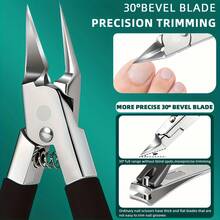 1pc Professional Curved Nail Clipper - Stainless Steel Long Handle Nail Trimmer, Suitable For Thick Nails, Toenails And Fingernails, Manicure & Pedicure Care Tool, Foot And Daily Use - Feather Clippers - View 2