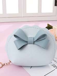 Bow Shell Design Mini Wallet, PU Material Coin Purse, Small Item Storage, Can Be Used As Keychain - Multicolor - View 12