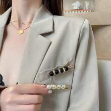 20 chiếc ghim ngọc trai cài eo quần nữ, phụ kiện chỉnh sửa eo, giúp giảm độ rộng eo và chống hở hang (không kèm hộp bìa cứng) - Đen và trắng - Xem 4