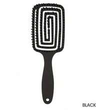 Breathable And Smooth Hair Brush, Suitable For Wet/Dry/Curly/Thick/Long/Damaged Hair. Available In Black, Pink, And Purple. - 黑色 - 查看 1