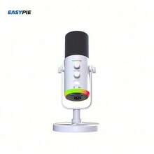 Easypie Selection Mikrofon USB/XLR untuk Gaming, Cocok untuk Podcast, Mikrofon Dinamis, Pencahayaan RGB yang Dapat Dikontrol, Tombol Mute Sentuh, Jack Headphone, Dudukan Meja, Cocok untuk Bernyanyi, Bermain Game, Live Streaming, dan Podcast - View 10