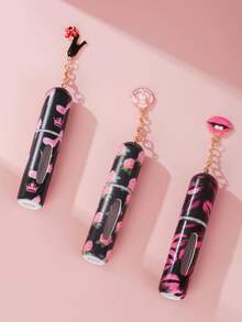 2 pièces Nouveaux accessoires porte-clés, bouteille de parfum noir sexy et à la mode rechargeable, bouteille de parfum d'une capacité de 5 ml, bouteilles partielles avec vaporisateur, bouteille de cosmétiques portable, bouteille de parfum rechargeable - accessoire de voyage portable d'une capacité de 5 ml - A - View 4