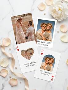 Custom Wedding Playing Cards,Customize Photo And Text,Wedding Playing Cards,Custom Poker Deck,Reception Game, Party Favors, Icebreaker, Celebrate Togetherness, Take-Home Keepsake Gift,Anniversary Gifts,Couple's Photo Deck,Gift For Him,Wedding Playing Cards,Blank Playing Cards,Birthday Cards - Multicolor - View 4