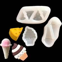Cheese Ice Cream Cone Shaped Silicone Mold, DIY Resin, Plaster, Clay Decorative Mold - White - View 2