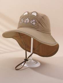 1 chiếc mũ chống nắng vành rộng có thể điều chỉnh cho trẻ em, họa tiết chuột lang nước, thích hợp cho bãi biển và sử dụng hàng ngày. - 1PC - Xem 2