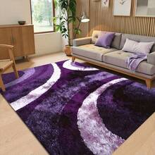 Heavy-Duty Soft Rug, Deep Purple And Black Modern Design, Large Living Room, Bedroom, Hallway Mat - Elegant Purple Home Decor Mat. Home Room Decor, Stylish Rugs For Livingroom, Durable Outdoor Rug, Soft Carpet, Cozy Rug For Bedroom, Exquisite House Decor, Alfombra Para Habitación - Nhiều màu - Xem 7