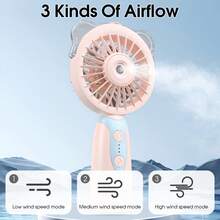 1pc Multi-Functional Spray Handheld Fan, 1200mAh, USB Charging, 3-Speed Adjustable, Spring/Summer Small Fan, Suitable For Cycling, Running, Traveling, Cooking In The Kitchen, Gardening, Office Work. - Spray Version - View 7