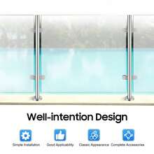 SENDERPICK Glass Railing System Tempered Glass Balcony Railing Deck Balustrade Handrail Stainless Steel - Silver - View 12