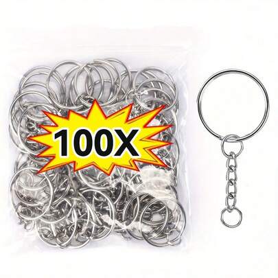 10/30/50/100pcs, Key Ring Open Jump Rings Connector Metal Split Rings For Keychain Pendant Jewelry Finding Making Charm Crafting