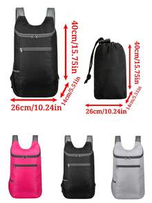 1pc Foldable Backpack, Lightweight Casual Backpack, Breathable Shoulder Straps, Multi-Compartment Design, Large Capacity, Lightweight, Easy To Fold, Minimalist Solid Color, Casual & Sporty, Suitable For Commuting & Outdoor - Multicolor - View 6
