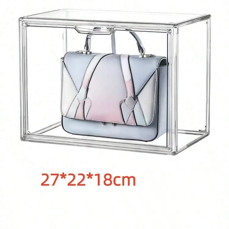 1pc Multi-Functional Transparent Acrylic Storage Box - Dust-Proof Display Case Suitable For Models, Tools And Books | Transparent Storage Container, Product Display Rack, Bag Storage, Toy Storage, Shoe Storage, Cosmetic Storage (Removable Divider) - Clear - View 14