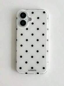 A Stylish Phone Case With A Simple And Cute Design, Black And White Polka Dot Pattern, Suitable For IPhone 11 To 17 Series, Including Pro Max Versions - White - View 3