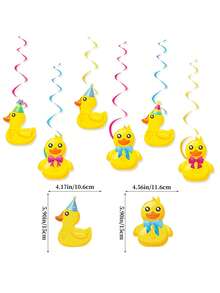 8 lá cờ/biểu ngữ trang trí hình vịt cao su, đồ trang trí sinh nhật vịt cao su, cờ/biểu ngữ giấy hình vịt cao su dùng cho tiệc sinh nhật, trang trí nhà cửa, phòng khách và ngoài trời. - Nhiều màu - Xem 7