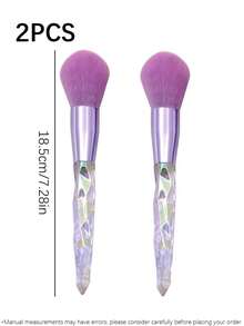 2 Pieces / 1-Piece Loose Powder Brush Set: Featuring A Stunning Aesthetic With Purple Gradient Crystal Handles That Offer A Comfortable, Premium Grip. The High-Quality Nylon Bristles Are Easy To Clean, Incredibly Soft To The Touch, And Gentle On The Skin-Never Prickly Or Prone To Shedding. - Multicolor - View 12
