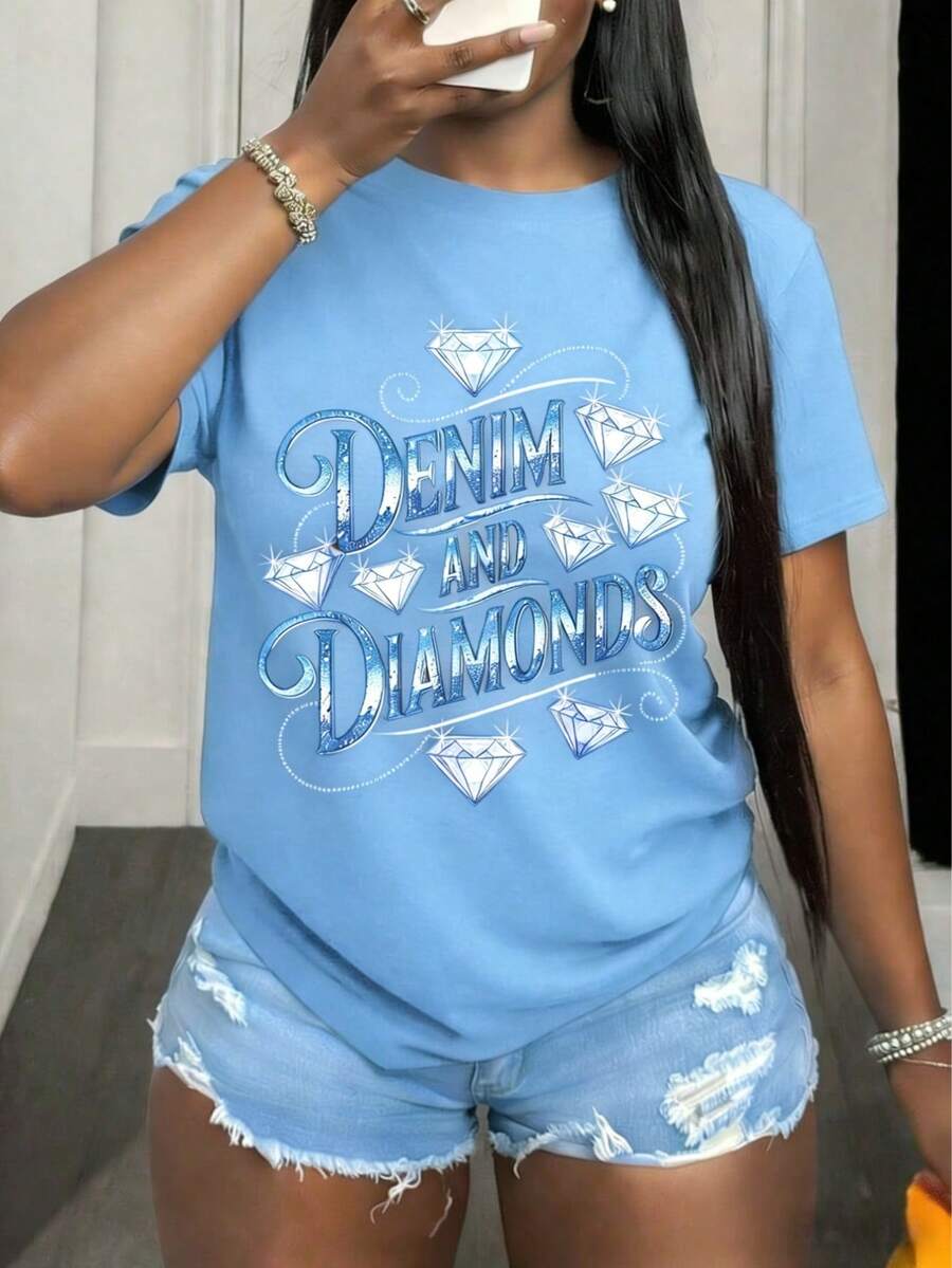 Women's-Shirts And Pearls With Bow, Plus Size Summer Beach Vacation,  Outfit Stylish Women-Shirt With And Pearls Coquette Bow DesignCasual Daily Wear - 淺藍色 - 查看 1