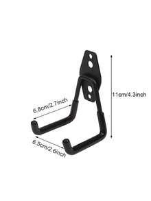 Heavy Duty Steel Garage Hooks - Wall Mounted Tool Storage Rack, Suitable For Power Tools, Ladders, Bicycles Etc. - Easy Installation, Stylish Storage Solution - Black, Multi-Function Hooks | Wall Mounted Hooks | Easy Install Hardware For Hanging Items, Double Layer Wall Mounted Multi-Purpose Storage Rack For Mops, Brooms, Power Tools, Ladders, Bicycles - Powder Coated Steel Tool Hanger Rack, High Load Bearing Capacity - Multicolor - View 20