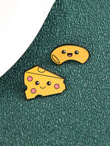 1/2个可爱黄色软奶酪胸针，俏皮弯曲的逼真奶酪造型，清新百搭，可别在毛衣、外套、背包、鞋子上。 - 彩色 - 查看 6