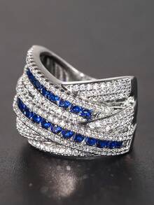 1 chiếc nhẫn Cubic Zirconia lộng lẫy dành cho nữ, thích hợp làm quà tặng đám cưới, lễ đính hôn, kỷ niệm, tiệc tùng hoặc ngày Valentine. - 1 # - Xem 5