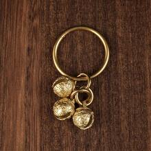 Handmade  Brass Bell Keychain,  Wind Chime Pendant For Home Decoration, Sturdy Vintage Key Ring With Crisp Tone, Versatile Bag Charm & Wall Hanging Ornament, Ideal Creative Gift For Mother On Festivals, Exquisite Handicraft Decor Perfect For Home & Holiday Gifting - 升級版 金色 - 查看 8