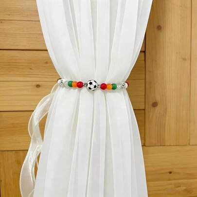 1件足球图案窗帘绑带，创意窗帘配件，适用于客厅和卧室