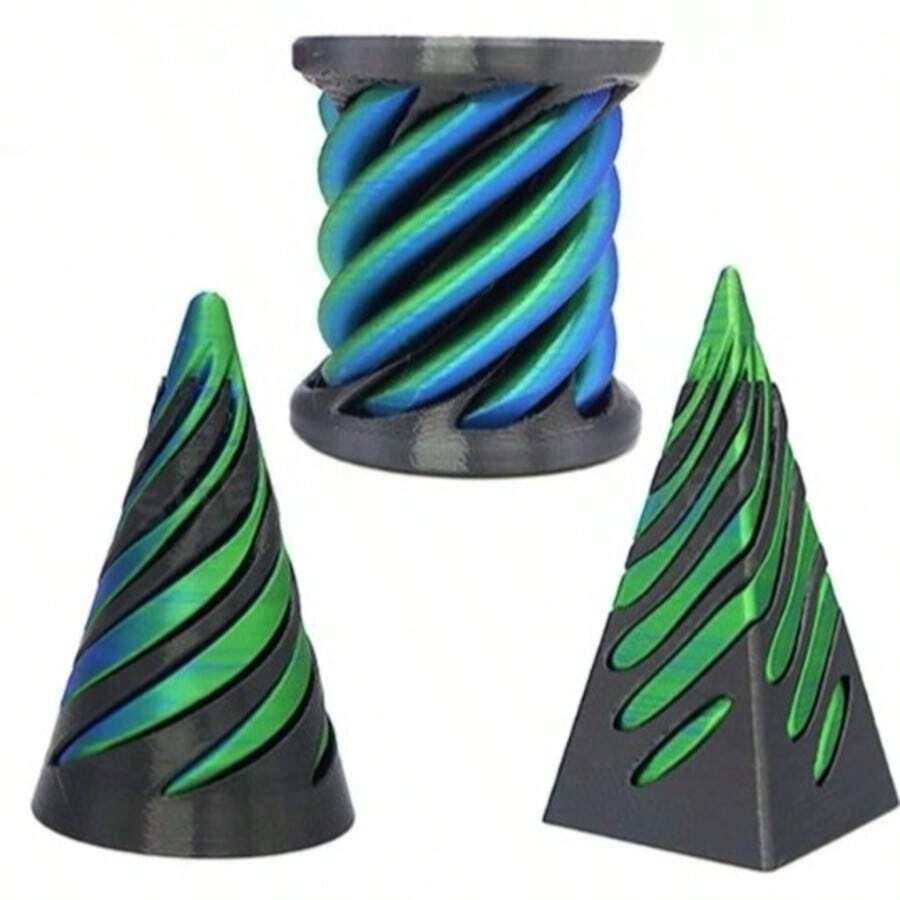 3PCS Spiral Stress Relief Toy, 3D Printed Stress Relief Toy