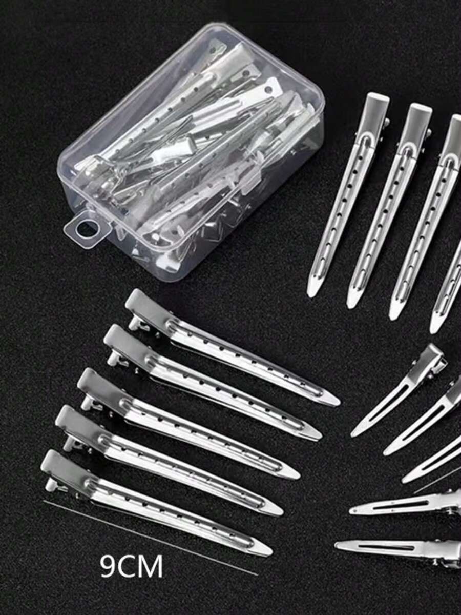 Bộ 10/20/30 kẹp tóc bằng thép không gỉ, kẹp tóc kiểu mỏ vịt, kẹp uốn nhỏ, kẹp chia tóc, kẹp uốn xoăn, kẹp chân tóc, kẹp mái, kẹp tạo kiểu cho chuyên viên trang điểm. - kẹp tóc bằng thép không gỉ - Xem 1