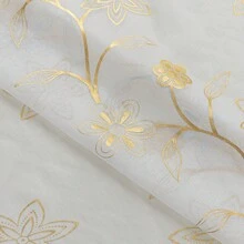 2pcs White Voile Curtains With Gold Foil Printing, Easy Installation With Grommets, Suitable For Bedroom, Living Room, Bay Window, Corridor, Study, Balcony, Kitchen And Other Scenes, All Seasons - 2pcs - View 7